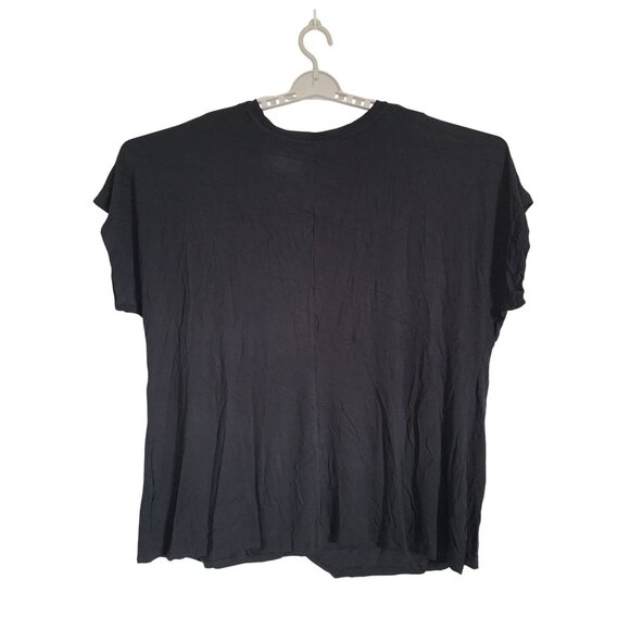 Ava & Viv Womens Black Casual Knot Front T-Shirt Plus Size XXL - Picture 4 of 9